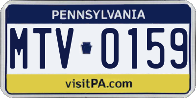 PA license plate MTV0159