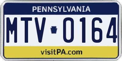 PA license plate MTV0164
