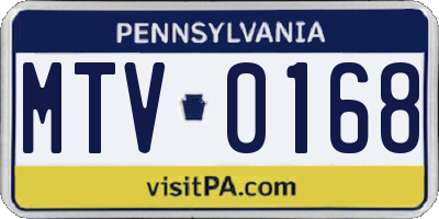 PA license plate MTV0168