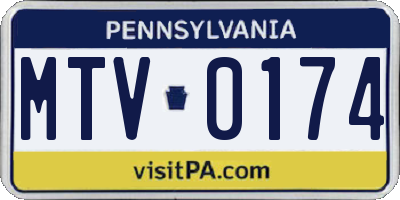 PA license plate MTV0174