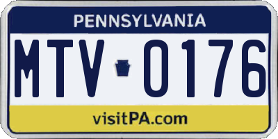 PA license plate MTV0176