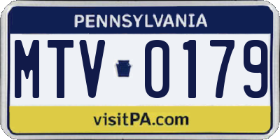 PA license plate MTV0179