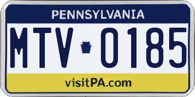 PA license plate MTV0185