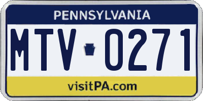 PA license plate MTV0271
