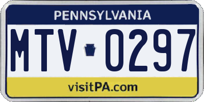 PA license plate MTV0297