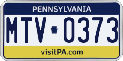 PA license plate MTV0373