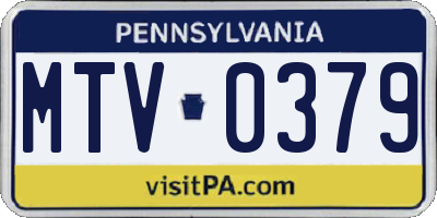 PA license plate MTV0379
