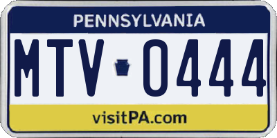 PA license plate MTV0444