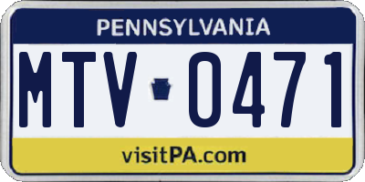 PA license plate MTV0471