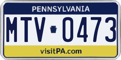 PA license plate MTV0473