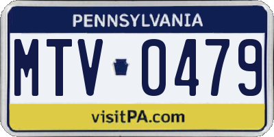 PA license plate MTV0479