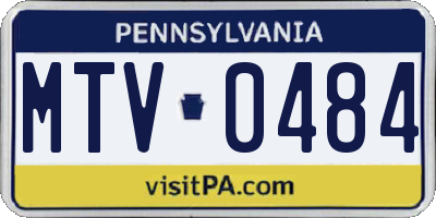 PA license plate MTV0484