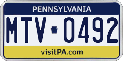 PA license plate MTV0492