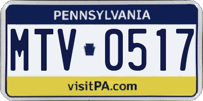 PA license plate MTV0517