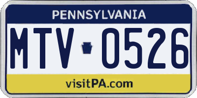 PA license plate MTV0526