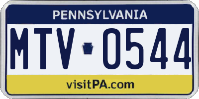 PA license plate MTV0544