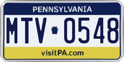 PA license plate MTV0548