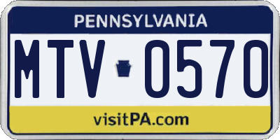 PA license plate MTV0570