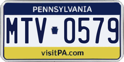 PA license plate MTV0579