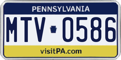 PA license plate MTV0586