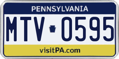 PA license plate MTV0595