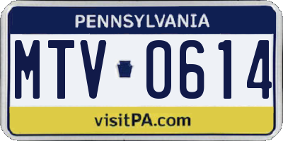 PA license plate MTV0614