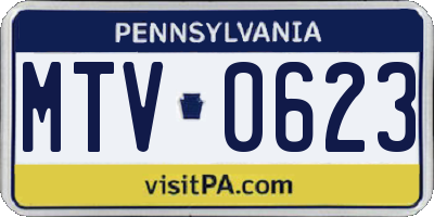 PA license plate MTV0623