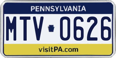 PA license plate MTV0626