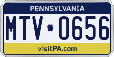 PA license plate MTV0656
