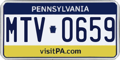 PA license plate MTV0659