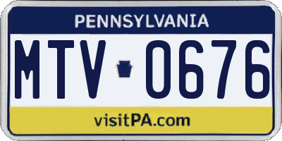 PA license plate MTV0676