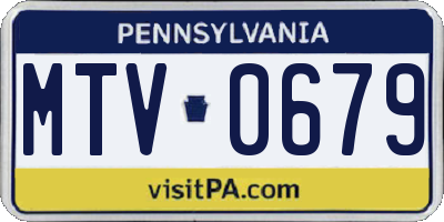 PA license plate MTV0679