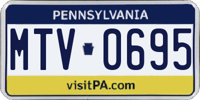 PA license plate MTV0695