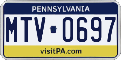 PA license plate MTV0697