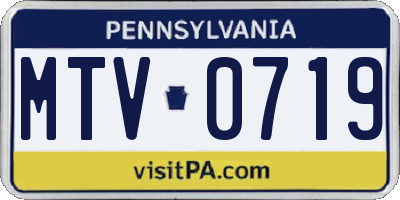 PA license plate MTV0719