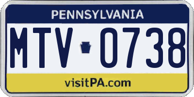PA license plate MTV0738