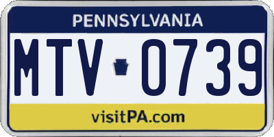 PA license plate MTV0739