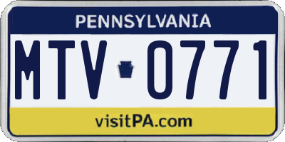 PA license plate MTV0771