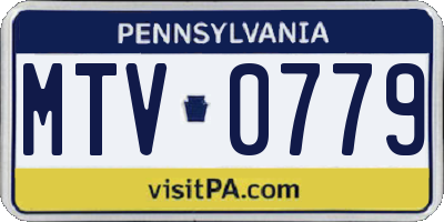 PA license plate MTV0779