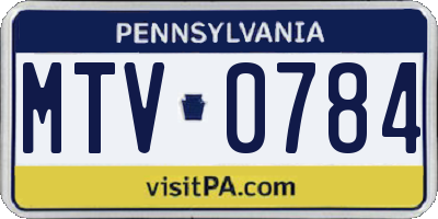 PA license plate MTV0784