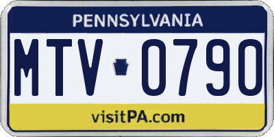 PA license plate MTV0790