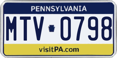 PA license plate MTV0798