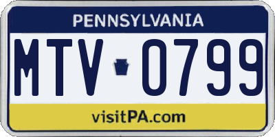 PA license plate MTV0799
