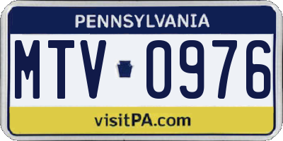 PA license plate MTV0976