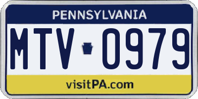 PA license plate MTV0979