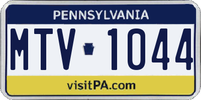 PA license plate MTV1044
