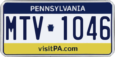 PA license plate MTV1046