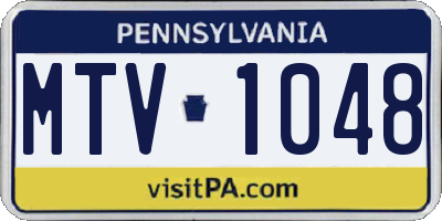 PA license plate MTV1048