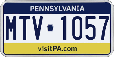 PA license plate MTV1057