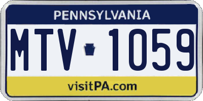 PA license plate MTV1059